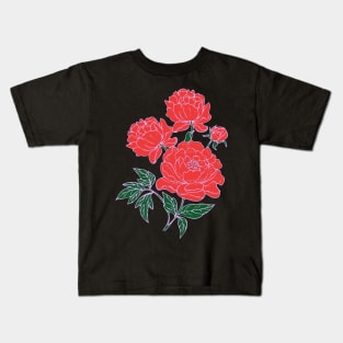 Red Peonies Kids T-Shirt